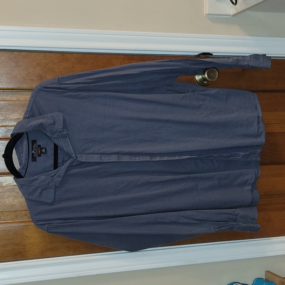 Men's Grey Marc Anthony Button Down Dress Shirt Slim Fit XL